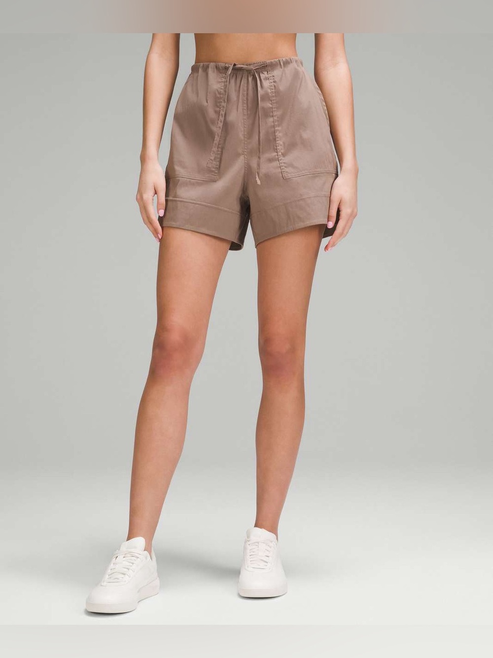 Lululemon Cotton Blend Poplin High Rise Short 4" size XS Taupetastic TPTC